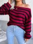 Дамски свободен пуловер с права яка и отворени рамена, 3цвята - 023, снимка 13