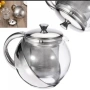 Стъклен чайник със стоманена платфорна и цедка 1.1L, снимка 5