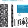 БЕЗЧЕТКОВА охлаждаща станция GDSTIME с 3 x 120 мм вентилатора DC 12V с AC 110V - 240V + контролер..., снимка 6