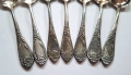 СССР - Сервиз руски посребрени лъжички чай кафе 7 броя мелхиор сребро Луксозни , снимка 6