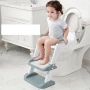 Детска тоалетна седалка със стълби, подлакътник, неплъзгаща се, регулируема по височина, сгъваема, т, снимка 1