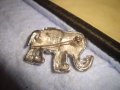 СТАРО ПОСРЕБРЕНО СЛОНЧЕ ФИГУРАЛНА АРТ БРОШКА с КРИСТАЛИ 29495, снимка 5