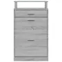 vidaXL Шкаф за обувки, сив сонома, 63x24x104 см, инженерно дърво, снимка 4