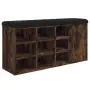 vidaXL Пейка за обувки, опушен дъб, 102x32x50 см, инженерно дърво, снимка 1