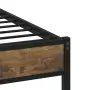 vidaXL Метална рамка за легло, без матрак, опушен дъб, 140x200 см, снимка 7