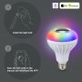 Смарт E27 RGB бял Bluetooth високоговорител LED крушка Регулируема музикална светлина Безжично прило, снимка 6