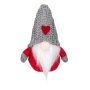 Гном с плетена шапка, 15 см, сив/червен, снимка 1