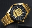 Автоматичен мъжки часовник Winner Skull GOLD, снимка 2
