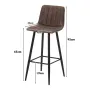 Бар столове с облегалка и дамаска от висококачествена PU кожа, к-кт от 2 бр. C-U-BS-0079BR, снимка 6