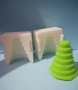  3D фуния на етажи елха конус скалички 2 части пластмасова форма за тесто сладки елхички калъп 