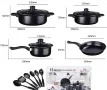 Комплект съдове за готвене от 13 части,незалепващо покритие,за използване на индукционни котлони и п, снимка 5