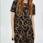Рокля Zara, S, принт с катарами и вериги, снимка 2