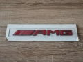 Mercedes Benz AMG червена емблема с черен кант, снимка 4