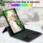 TP-5010D магнитен калъф с Bluetooth клавиатура и RGB подсветка за iPad (2025) / 10.9 (2022), снимка 5