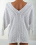 Бял дамски пуловер с памук марка MKM Knitwear, снимка 2