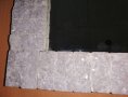 ОГЛЕДАЛО със залепени ръчно дялани парченца от сив мрамор, снимка 3