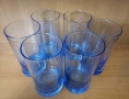 6 големи чаши синьо стъкло, снимка 3