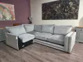 Светло сив ъглов диван от плат, снимка 1