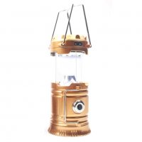 1735 Сгъваем соларен фенер за къмпинг лампа с дръжка 6 Led диода + 1W, снимка 3 - Къмпинг осветление - 30350466