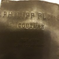 PHILIPP PLEIN бяла тениска маркова оригинална с надписи и камъни, много хубава стегната лукс материя, снимка 5 - Тениски - 37476757