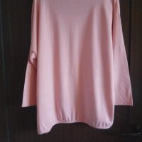 Блуза цвят пудра с надписи размер ХЛ, снимка 2 - Блузи с дълъг ръкав и пуловери - 30073082