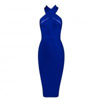 Синя бандажна рокля, снимка 2 - Рокли - 31599605