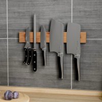 Магнитна дървена  поставка за ножове, снимка 4 - Аксесоари за кухня - 36996727