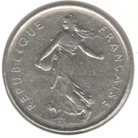 France-5 Francs-1978-KM# 926a-"O. Roty", снимка 2 - Нумизматика и бонистика - 44594171
