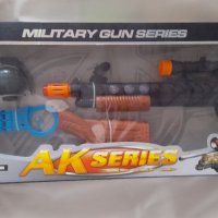Детска играчка- Пушка АК с батерии, свети, стреля , снимка 1 - Електрически играчки - 38958422