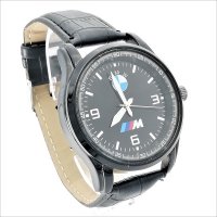 Мъжки часовник BMW с черна кожена каишка, снимка 2 - Мъжки - 37563137