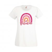 Дамска тениска Свети Валентин Valentine Rainbow, снимка 6 - Тениски - 35647457