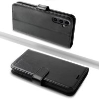 MONASAY Wallet Кожен калъф-портфейл за Samsung Galaxy S24+Plus 5G, 6,7 инча, черен, снимка 1 - Калъфи, кейсове - 44200584