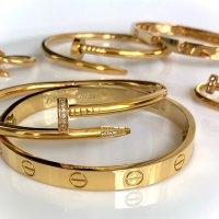 Гривни и пръстени Cartier Love Bracelet и Juste un Clou / Гривна белезник с отвертка и пръстен пирон, снимка 1 - Гривни - 31925458
