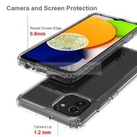  Samsung Galaxy A03 Твърд Предпазен Гръб - Прозрачен, снимка 3 - Калъфи, кейсове - 36853434