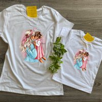 Комплект еднакви тениски за майка и дъщеря , снимка 3 - Тениски - 36898724