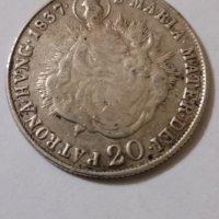 Сребърна монета 20 кройцер, снимка 4 - Нумизматика и бонистика - 40087386
