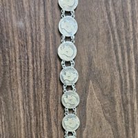 Стара сребърна гривна от монети , снимка 2 - Други ценни предмети - 39063633