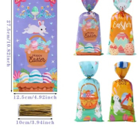 10 бр Великденски заек подаръчни торбички опаковъчни пликчета дребни сладки ръчна изработка подарък, снимка 2 - Други - 44636743