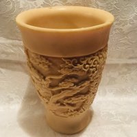 старинна ръчно гравирана азиатска ваза , снимка 4 - Вази - 31757155