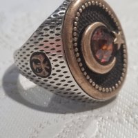 Турски сребърен пръстен 925 проба , снимка 1 - Пръстени - 44202531