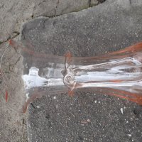 Стара стъклена ваза с папионка, снимка 5 - Декорация за дома - 40094846