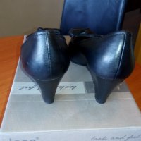 Jana Дамски кожени обувки с ток 5-6см , №38,5 черни, стелка 25см, снимка 4 - Дамски обувки на ток - 29080281