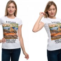 Нова дамска тениска с дигитален печат крепостта "Баба Вида", гр. Видин, снимка 8 - Тениски - 29964825