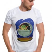 Нова мъжка тениска с дигитален печат Бейби Йода, Междузвездни войни (Star Wars), снимка 5 - Тениски - 28344819