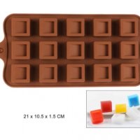 15 квадрати квадратчета кубче с вдлъбнат наклон силиконов молд форма за шоколадови бонбони фондан , снимка 1 - Форми - 29948007