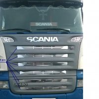 Комплект декорация за предна решетка на Скания Scania 2004-2009г., снимка 1 - Аксесоари и консумативи - 37350625