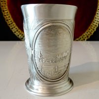 Чаша от калай с Орач,Жътва,Ферма. , снимка 2 - Антикварни и старинни предмети - 42752482
