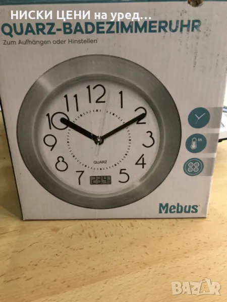 Часовник за баня с вендузи и термометър Mebus, снимка 1