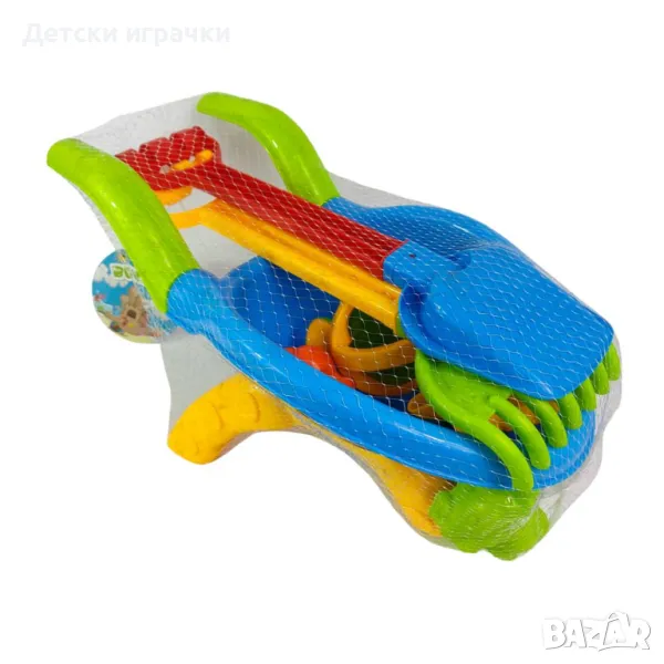 Плажна количка с лопата, гребло и аксесоари , снимка 1