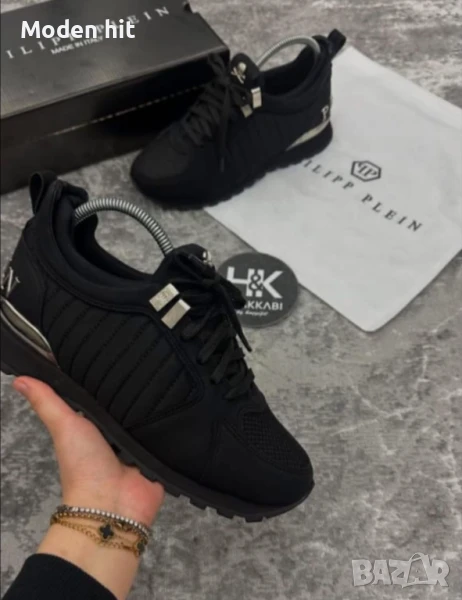 Philipp Plein Мъжки Черни Маратонки👟Мъжки Спортни Обувки В Черен Цвят Филип Плейн Код P702, снимка 1